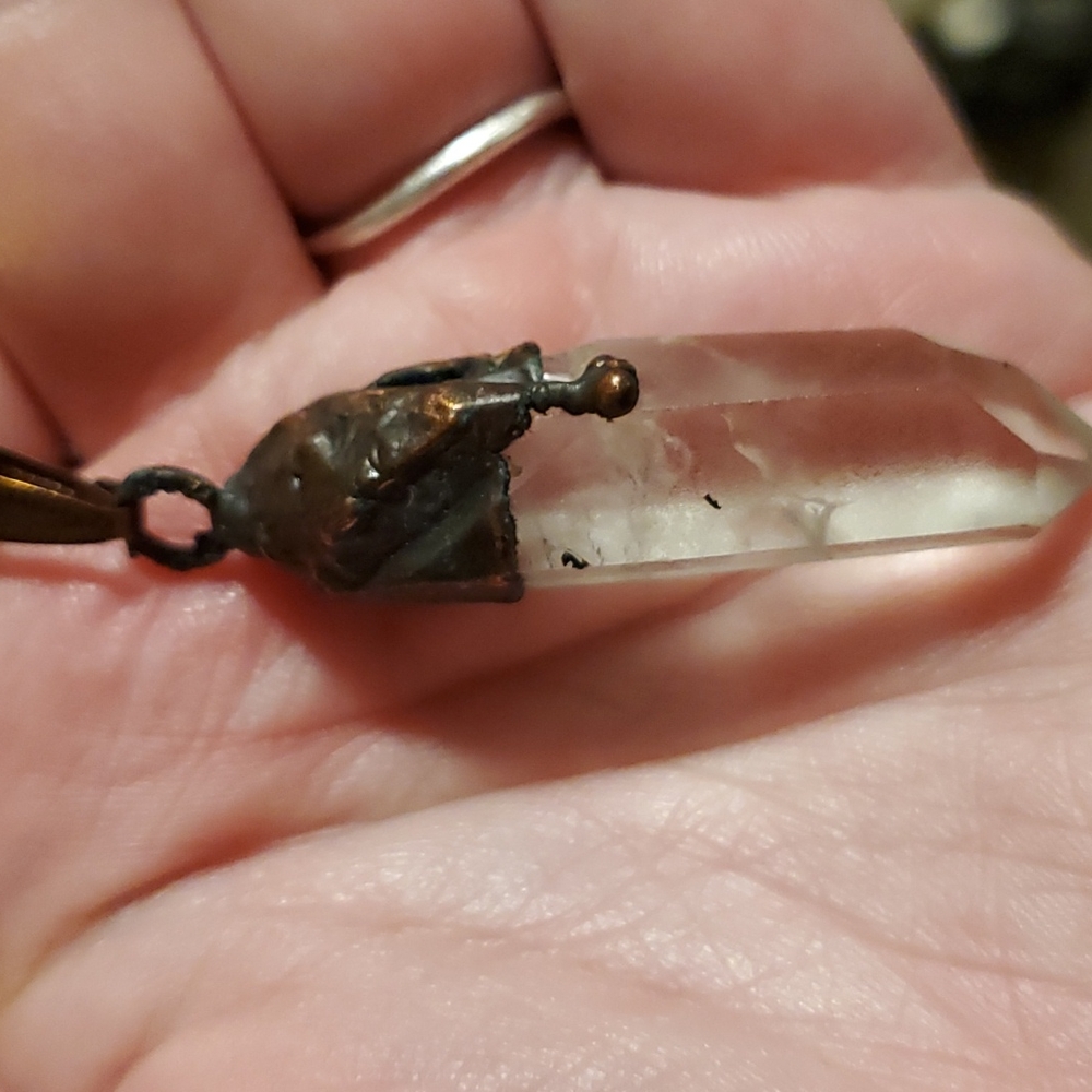 Beads and bones quartz necklace